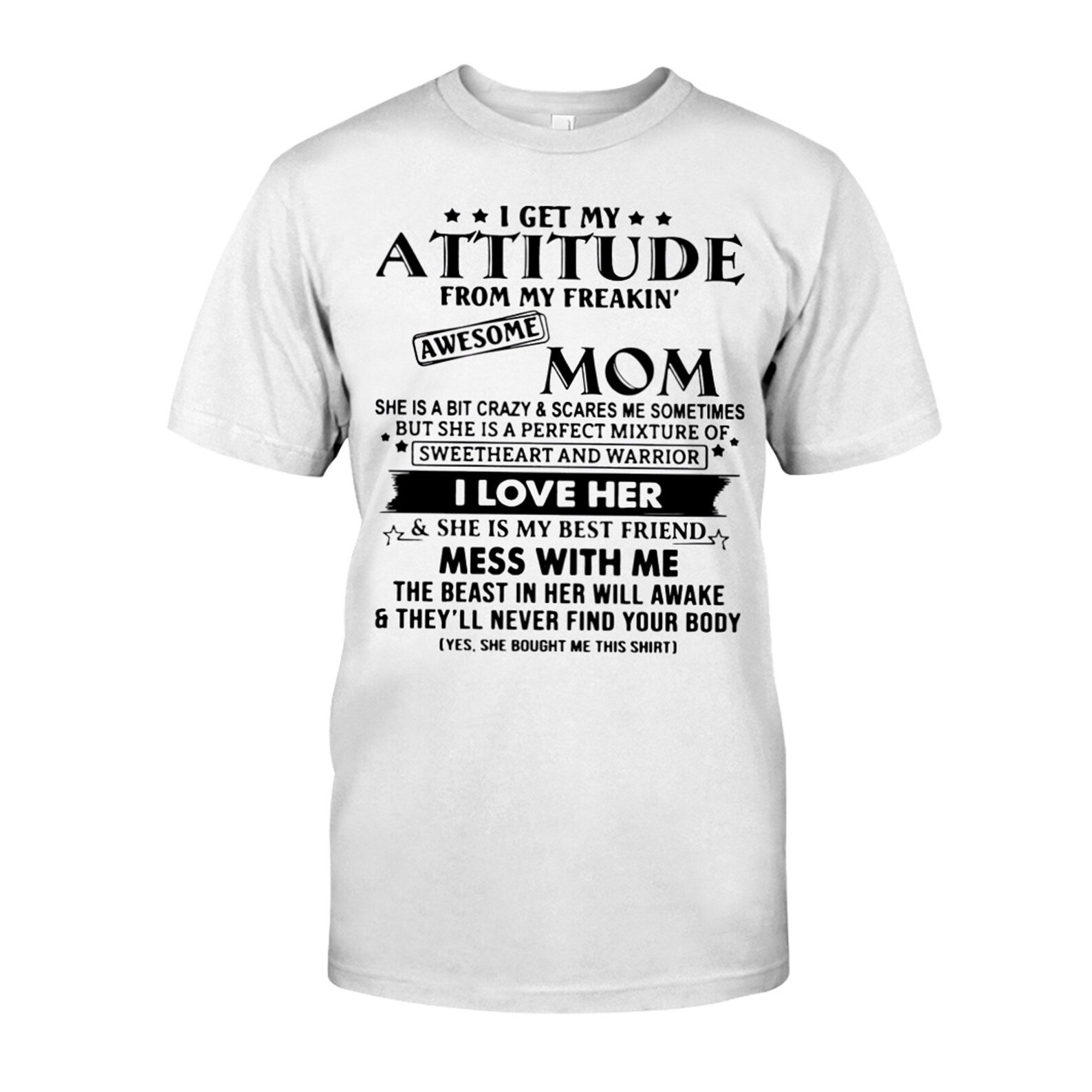 I Get My Attitude From My Awsome Mom Shirt Funny Son Or | Etsy