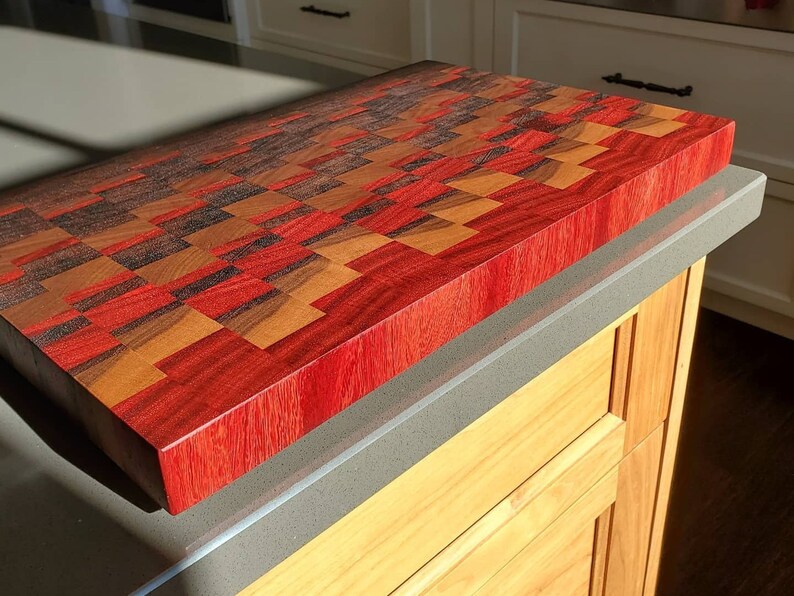 Exotic Wood End Grain Cutting Board Etsy Australia