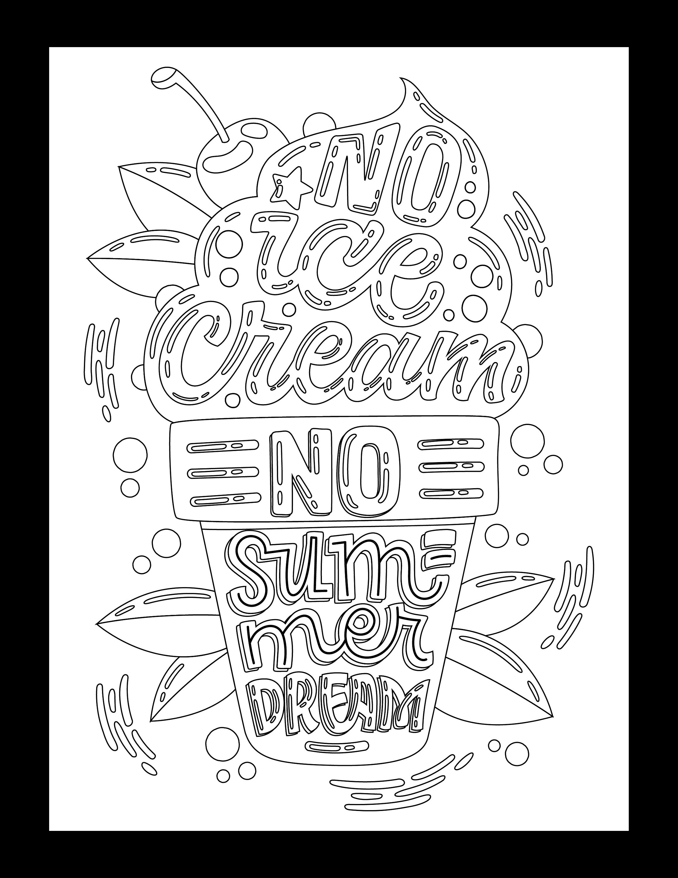 Ice Cream Coloring Pages INSTANT DOWNLOAD 30 PAGES Coloring Book