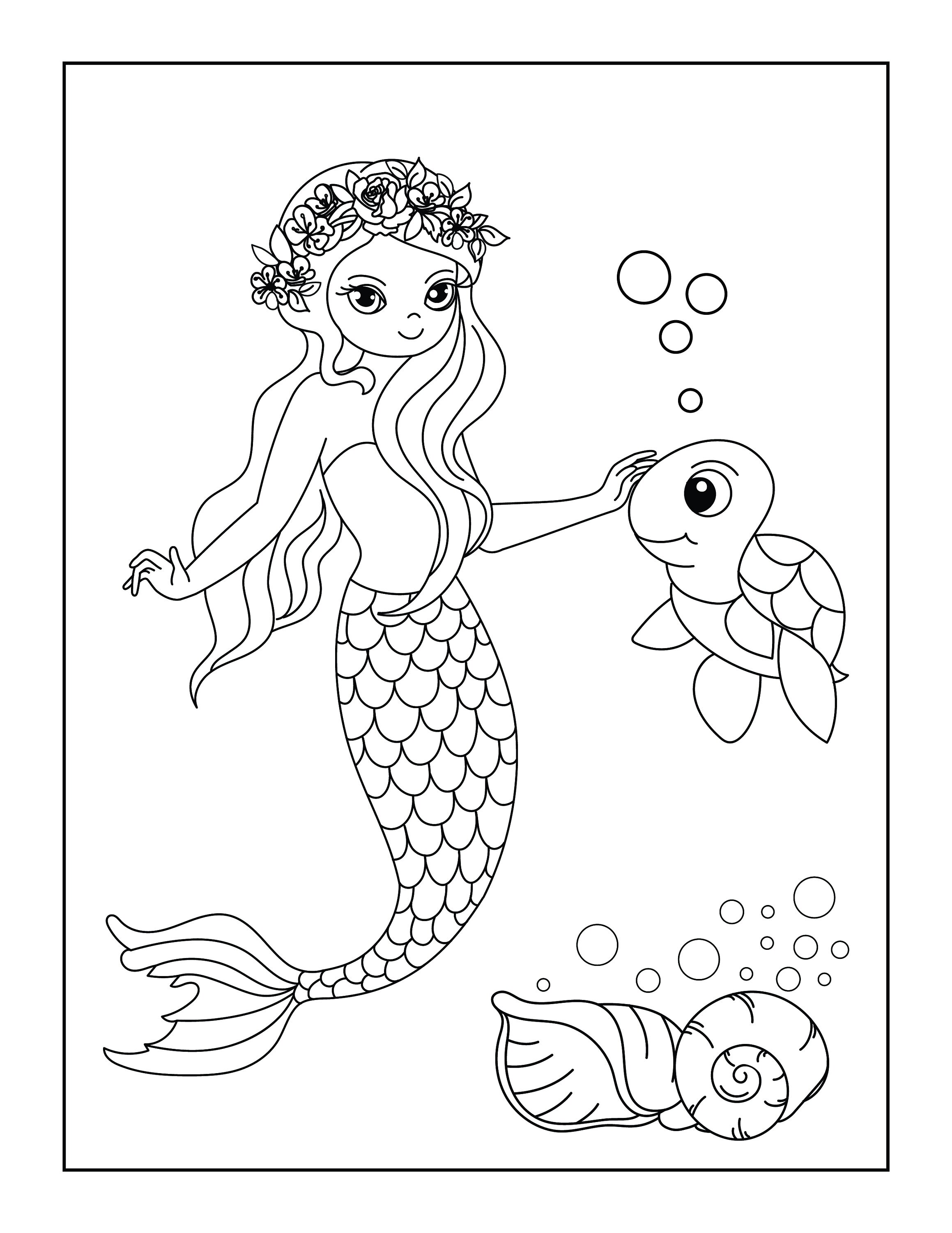 J'ai 6 ans et je suis une fille Magique: Livre de Coloriage Sirène pour les Filles  5 ans, Cahier Coloriage Sirène, Coloriage de Filles