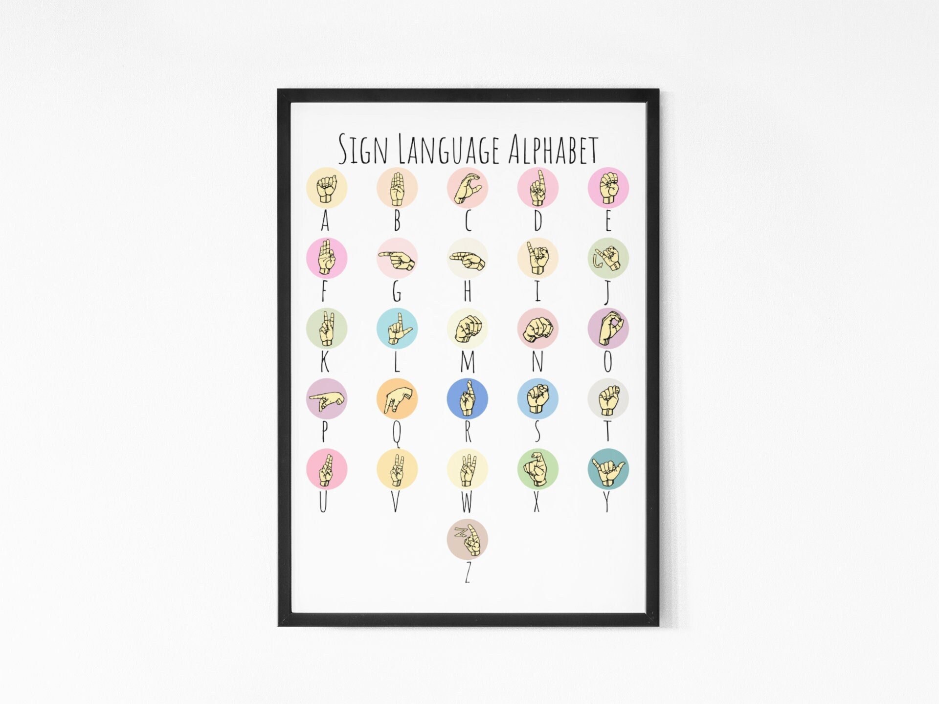 American Sign Language Poster DIGITAL DOWNLOAD ASL Alphabet, Printable ...