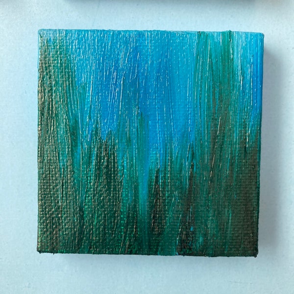 Paintings mini canvas original art abstract oil - Gift - Girlfriend gift - Boyfriend gift - Desk decor - Home Office Decor - Coworker Gift