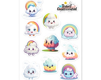 Niedliche Wolken Cartoon Charakter Sticker