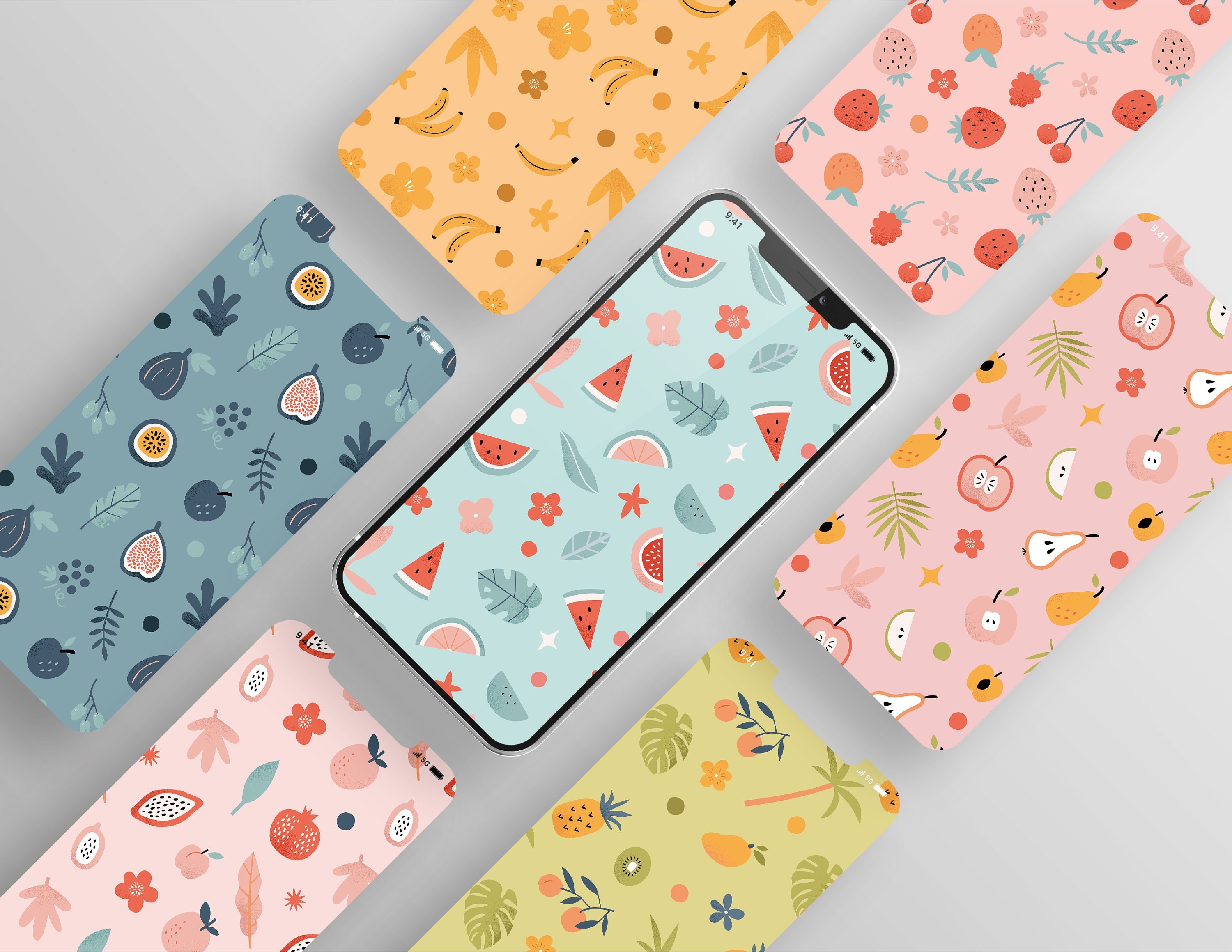 Phone Wallpaper Fruit Pattern Collection Lock Screens and - Etsy Phone Wallpaper Fruit Pattern Collection Lock Screens and - Etsy