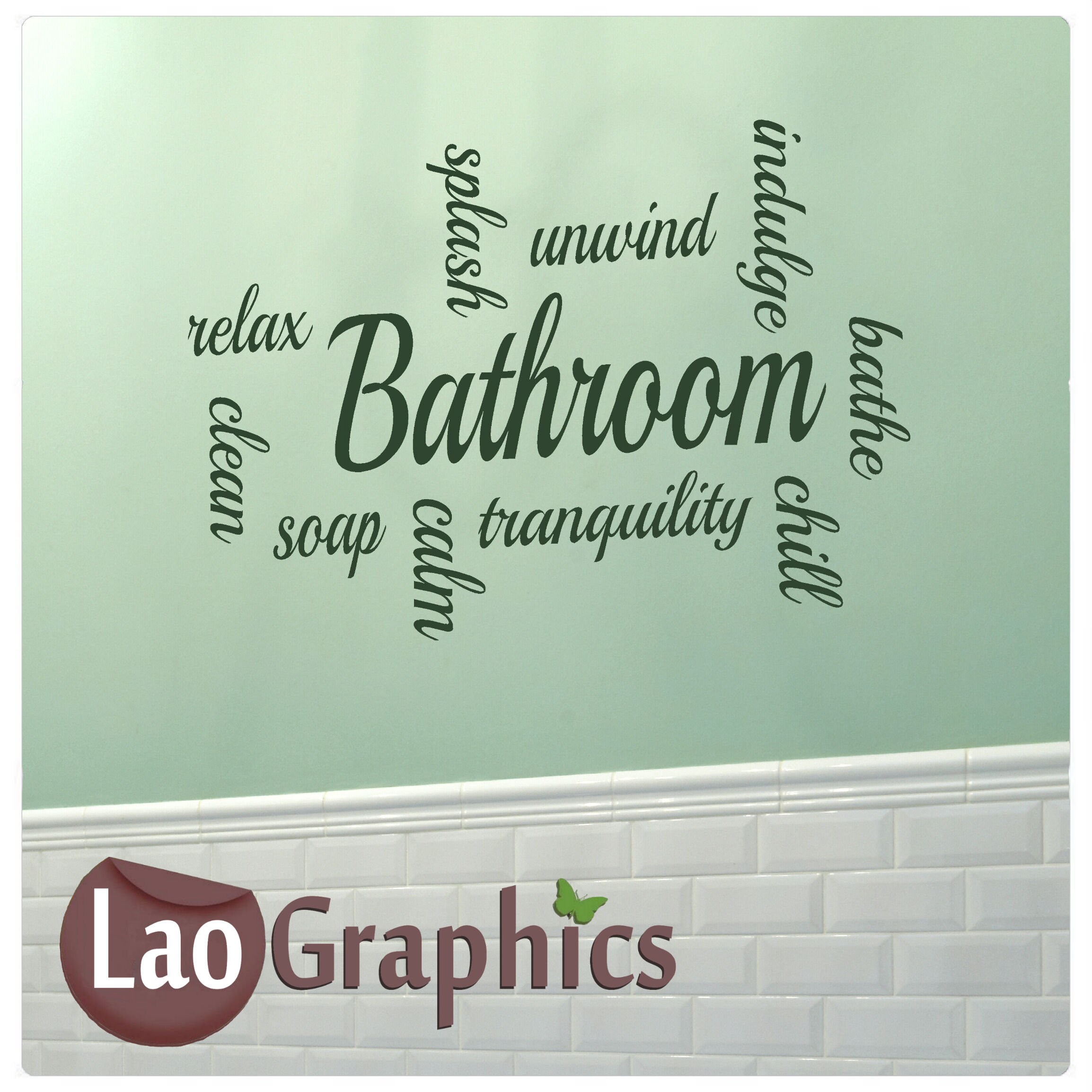 Badezimmer Worte Wandaufkleber einfach diy selbstklebende Bad | Etsy