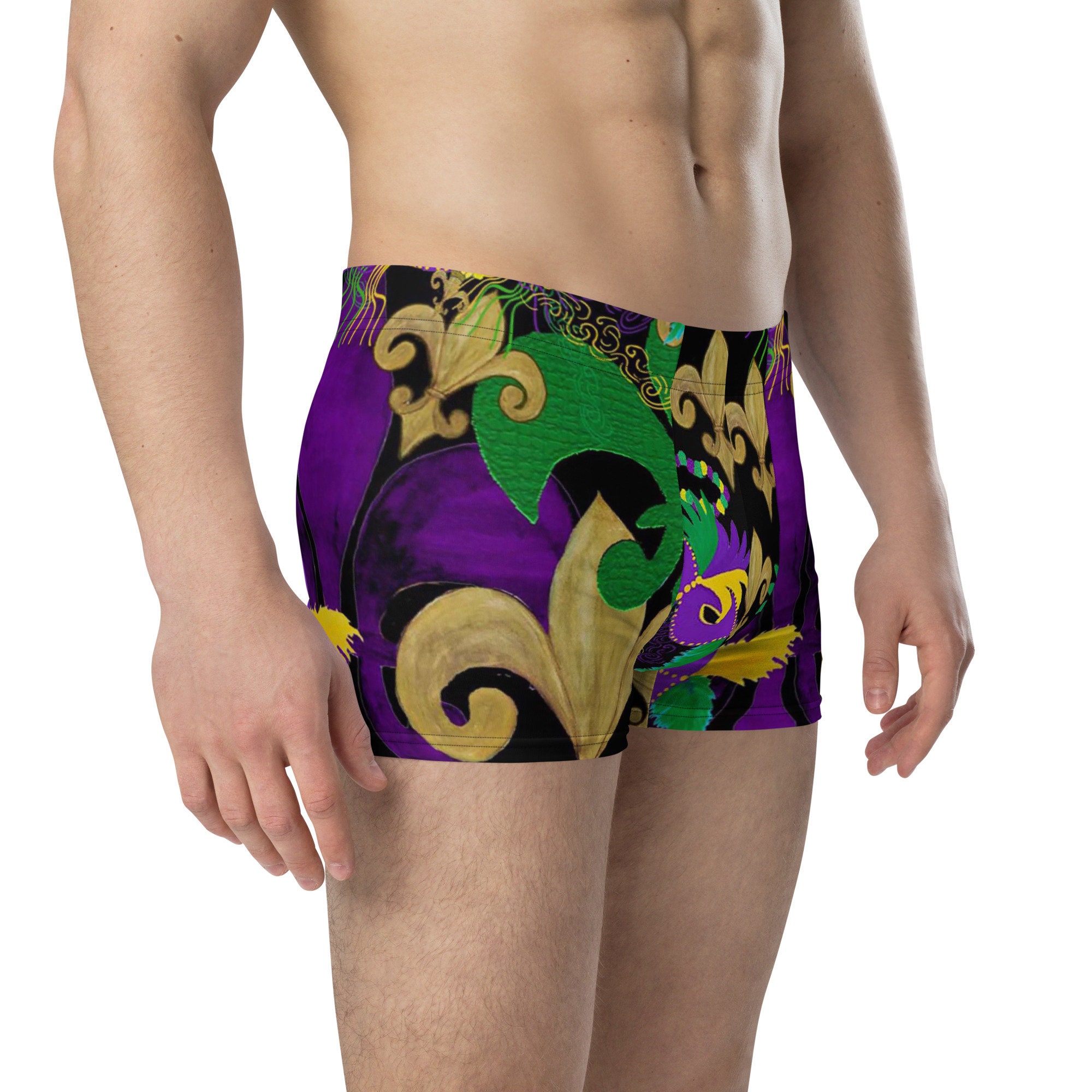 Mardi Gras Fleur De Lis and Masks Party Boxer Briefs - Etsy