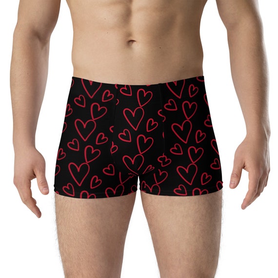 Corazones de hombre Boxer negros. - Etsy España