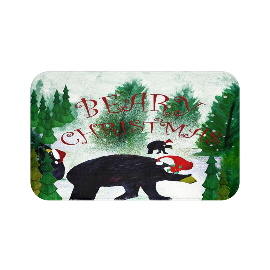 Beary Christmas Santa Bears in the Forest Holiday Mountain Home ...