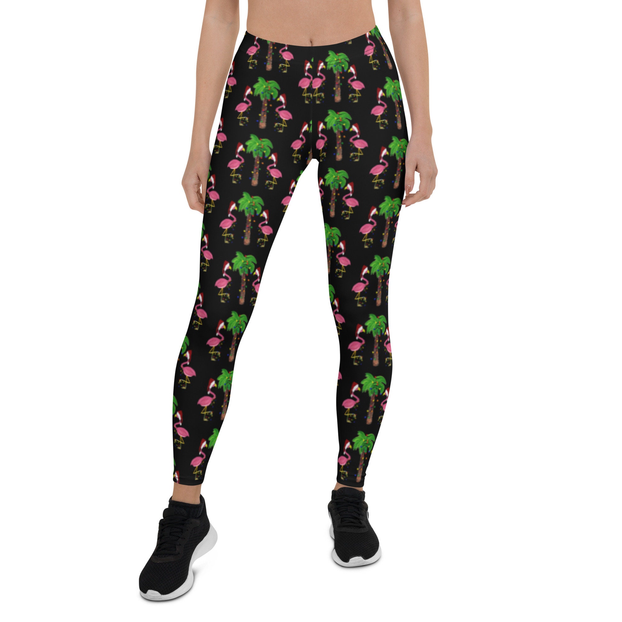 Cherry Blossom Recycled Leggings With Pockets All-over Cherry Blossoms Print  Leggings Sizes 2XS 6XL 