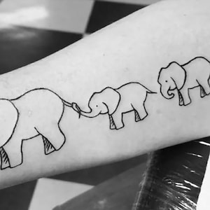 Buy Elephant Family Temporary Tattoo Mom Dad Baby Tiny Online in India   Etsy