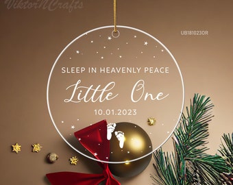 Personalized Baby Memorial Ornament-Sleep In Heavenly Peace Ornament-Bereavement Gift-Sympathy Gift-Baby Loss-Infant Loss-Pregnancy Loss