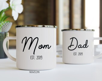 New Parent Gift Campfire Mugs-Mom and Dad Est 2024 Mug-Future Mom and Dad Gifts for Expecting Parents-Expecting Parents To Be Unique Gifts