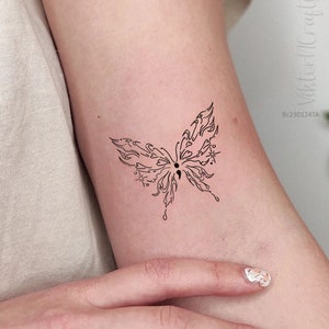 Semicolon Butterfly Temporary Tattoo, Minimalist Butterfly Tattoo, Semicolon Tattoo, Small Butterfly Sticker, Mental Health Awareness