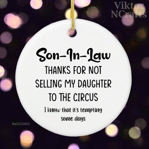 Personalized Ceramic Ornament-Son In Law Gift From Mother Of The Bride-Unique Wedding Gifts For Groom-Bridal Shower Gift-Funny Wedding Favor