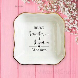 Engagement Ring Dish-Wedding Ring Dish-Engagement Gift For Couple-Unique Wedding Gift For Bride-Personalized Ring Holder-Anniversary Gifts