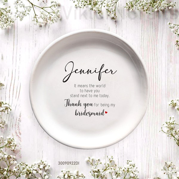 Bridesmaid Ring Dish-Personalized Jewelry Dish-Bridesmaid Gift Idea-Thank You For Being My Bridesmaid Proposal Gift From Bride-Maid Of Honor