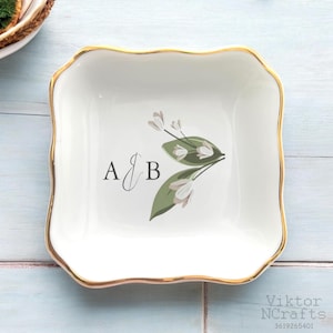 Engagement Ring Dish-Wedding Ring Dish-Engagement Gifts For Couples-Wedding Gift For Bride-Personalize Ring Holder Dish-Wedding Anniversary