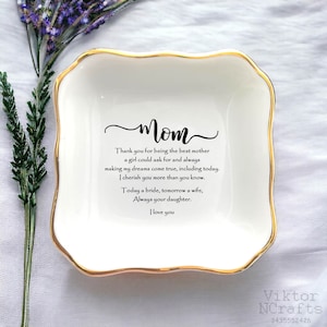 Thank You For Being The Best Mother Ring Dish-Personalized Jewelry Dish-Wedding Gift For Mother Of The Bride Gift From Bride On Wedding Day