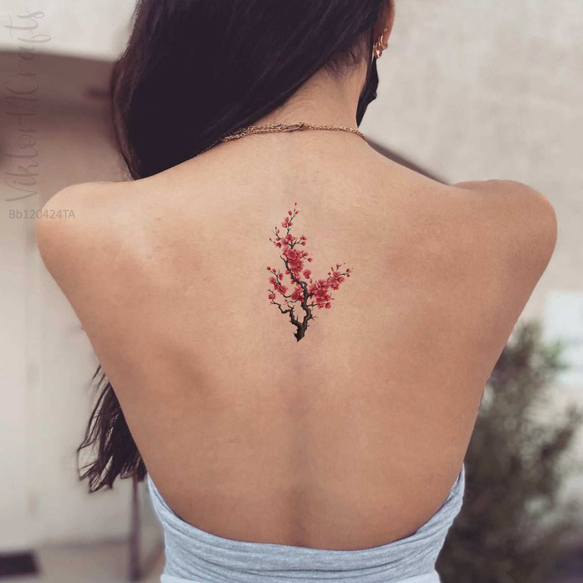 Cherry Blossom Temporary Tattoo-peach Blossom Decals-cherry