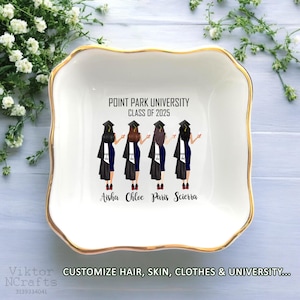 Personalisierte Abschluss Schmuck Schale-Customized Name Degree Bachelors Masters MBA PHD-College Abschluss Geschenke für Mädchen-Geschenke für Freunde