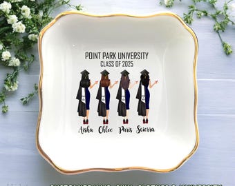 Personalized Graduation Jewelry Dish-Customized Name Degree Bachelors Masters MBA PHD-College Graduation Gifts For Girls-Gifts For Friends