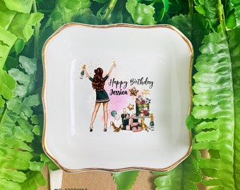 Personalized Jewelry Dish-Birthday Gift For Her-Ring Dish-Personalized Gift-Gift For Friend,Best Friend-Custom Jewelry Dish-Ring Dish Gift