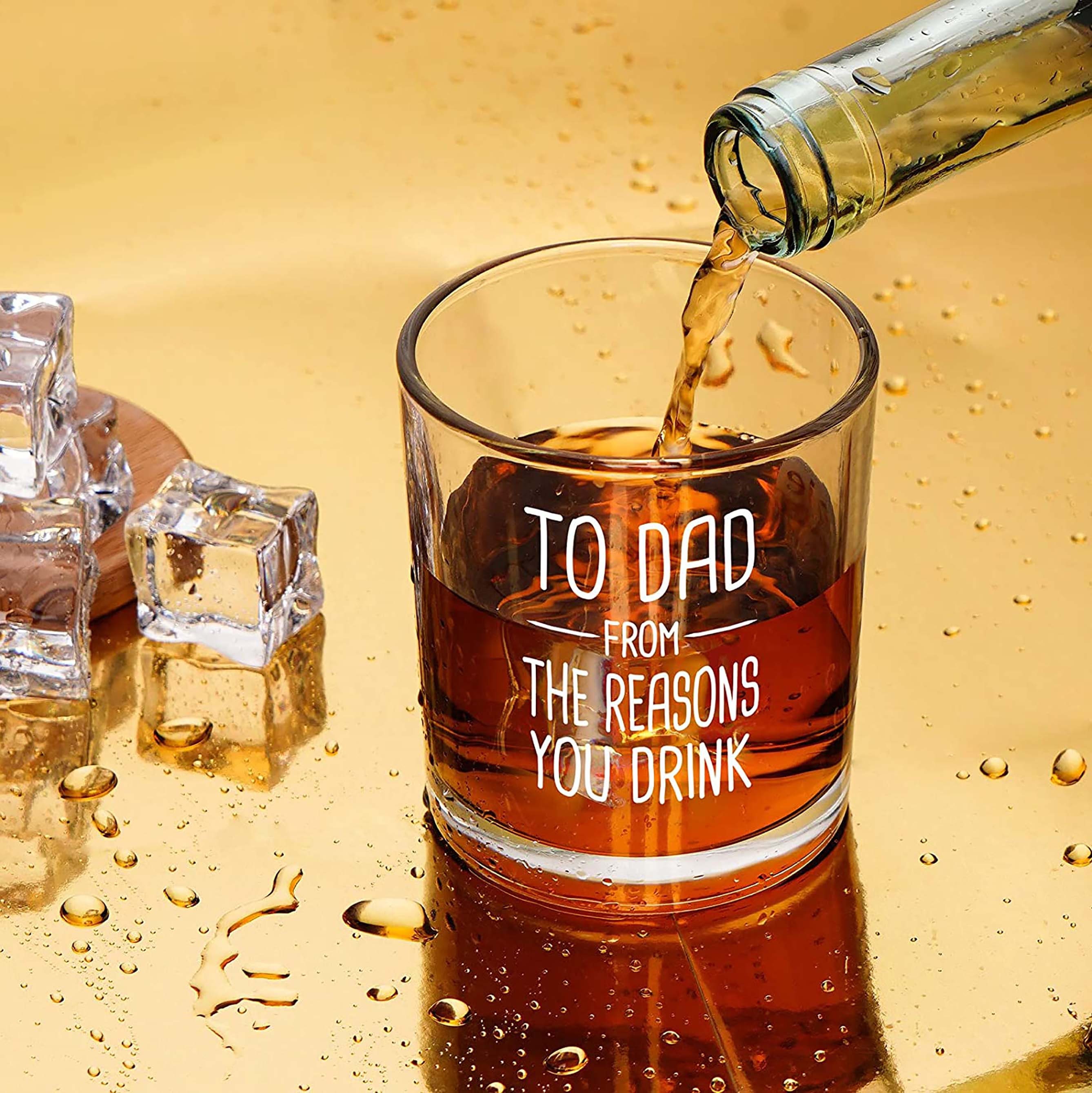 To Dad From The Reasons You Drink Whiskey Glass Funny Gift Etsy