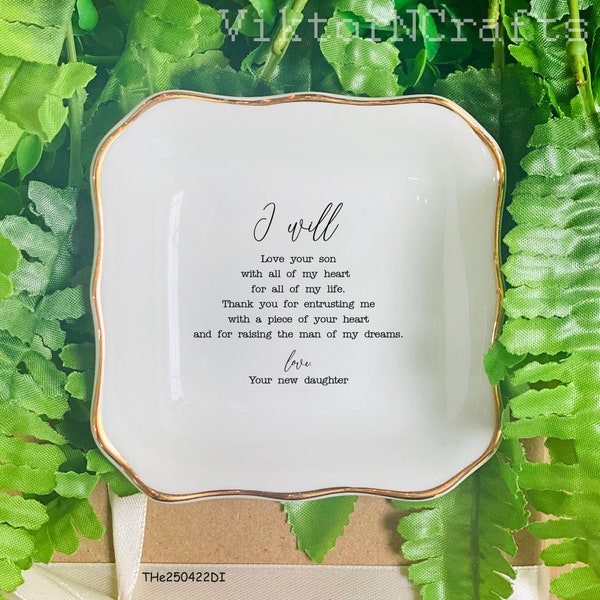 I Will Love Your Son With All My Heart Ring Dish-Jewelry Holder For Mother In Law Gift-Wedding Gift For Mother Of The Groom Gift From Bride