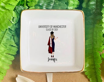 Personalized Graduation Ring Dish-Customize Name Degree Bachelors Masters MBA PHD-Graduated Gift Ideas-Class Of 2022-Gift For Her,Girlfriend