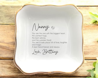 Personalized Jewelry Dish-Nanny You Are The One Ring Dish-Personalized Gift For Grandma-Grandmother Gift From Grandkids-Nana Birthday Gift