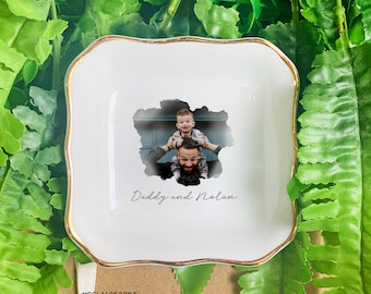 Custom Ring Trinket Dish-Personalized Jewelry Dish-Gift For Mom-Anniversary Gift For Wife-Jewelry Tray Gift-Custom Photo Gift-Photo On Dish