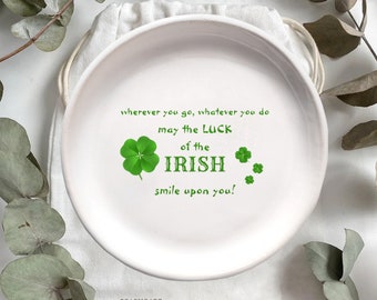 Jewelry Dish-Wherever You Go May The Luck Of Irish Smile Upon You Ring Dish-Personalized Gift For Friend,Her,Mom-Ring Holder-St Patricks Day