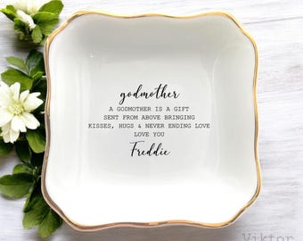 Personalized Godmother Gift-God Mother Is A Gift Sent From Above Ring Dish-Custom Godmother Proposal Gift-Mothers Day Gift-Godparents Gift