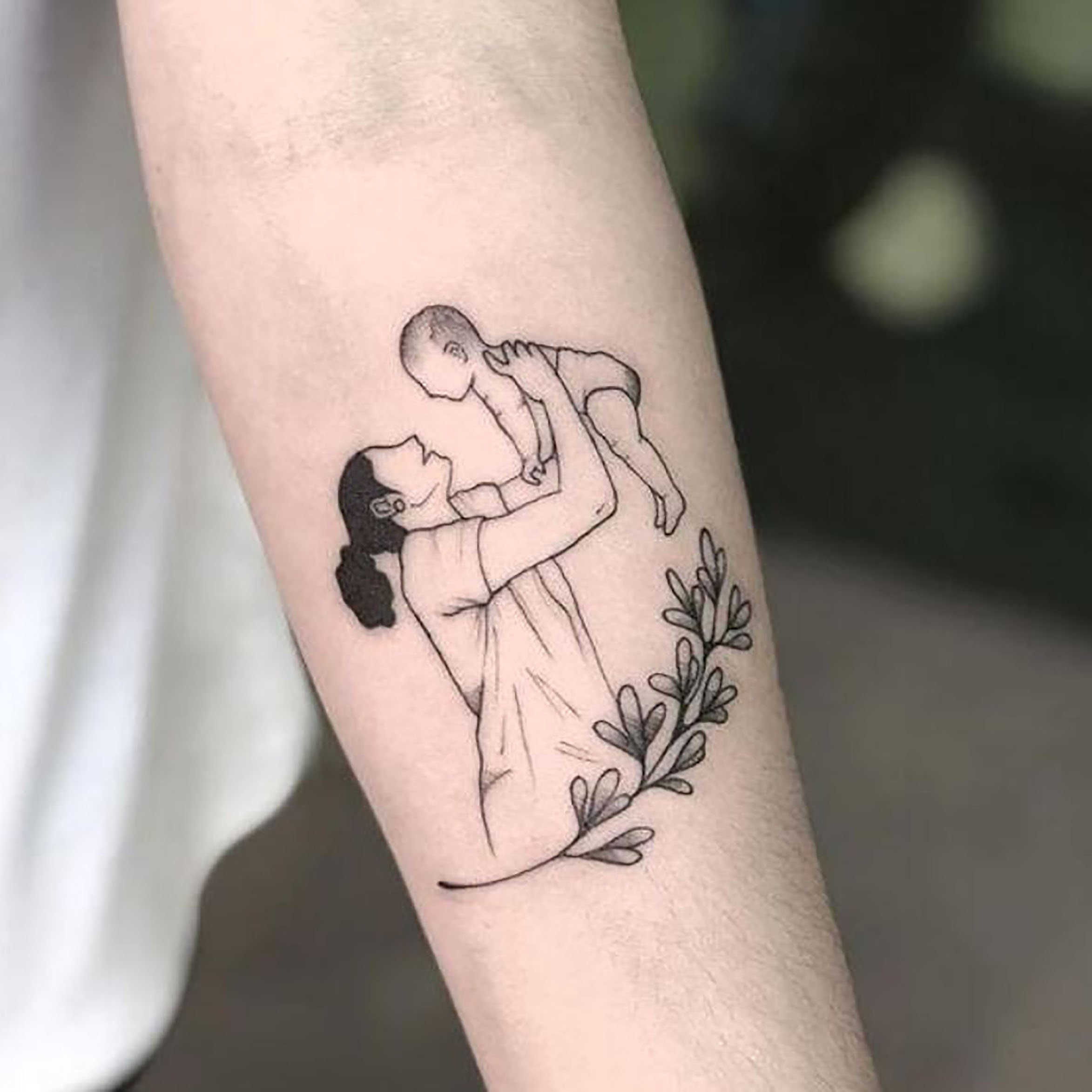 Maman et enfant temporaire étanche tatouage, nom personnalisé