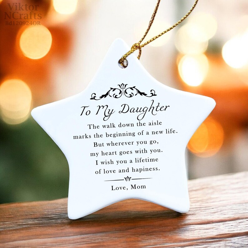 To My Daughter Personalized Wedding Ornamentbridal Shower Gift for