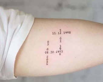 Date Tattoos Etsy