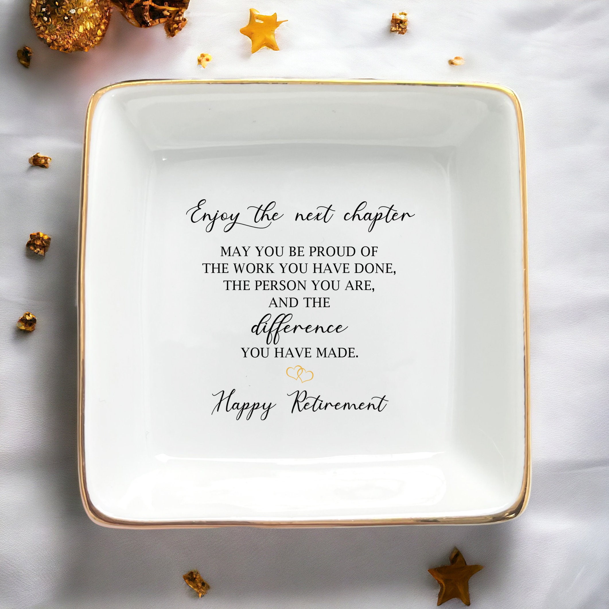 Never Forget The Difference You Have Made Retirement Ring Dish-Happy Retirement Gifts For Women-Nurse Retirement-Teacher Retirement Gifts
