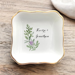 Personalized Engaged Couple Gifts For Couples-Engagement Gift-Engagement Jewelry Dish-Wedding Anniversary-Newly Engaged-Ring Holder Dish
