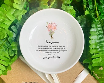 Custom Jewelry Dish-Personalized Jewelry Dish-To My Mom For All The Time I Forgot Ring Dish-Ring Dish-Personalized Gift-Gift For Mom,Mother