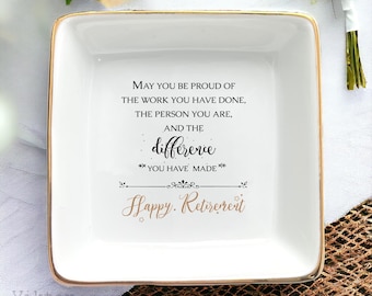 Retirement Gifts For Women-Retirement Ring Dish-Never Forget The Difference You Have Made-Gift For Retired Mom,Grandma,Friend-Coworker Gifts