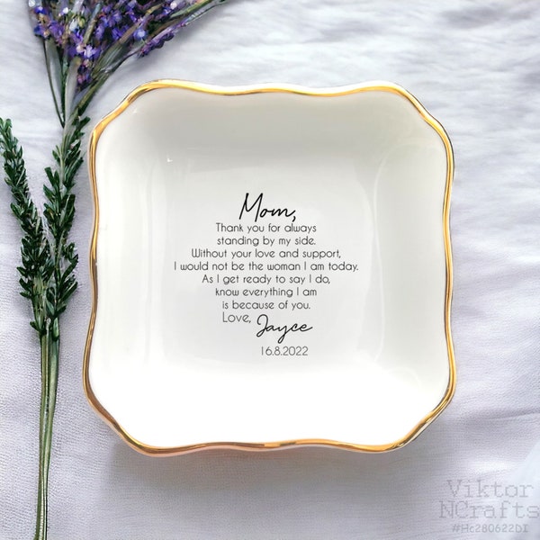 Thank You For Always Standing By My Side-Mom Ring Dish-Mother Of The Bride Gift From Bride-Unique Wedding Gifts For Mom-Mom Birthday Gifts