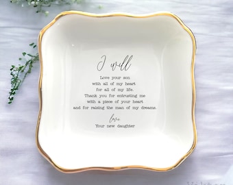 I Will Love Your Son With All My Heart Ring Dish-Jewelry Holder For Mother In Law Gift-Wedding Gift For Mother Of The Groom Gift From Bride
