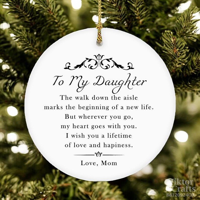 To My Daughter Personalized Wedding Ornamentbridal Shower Gift for