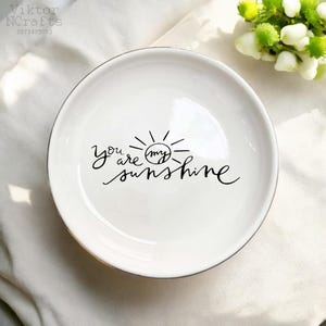 Bijoux personnalisés en forme de plat, bague en forme de bague You Are My Sunshine, cadeaux pour petite amie, cadeaux meilleure amie, cadeaux pour la fête des mères, cadeaux d&#39;anniversaire pour fille