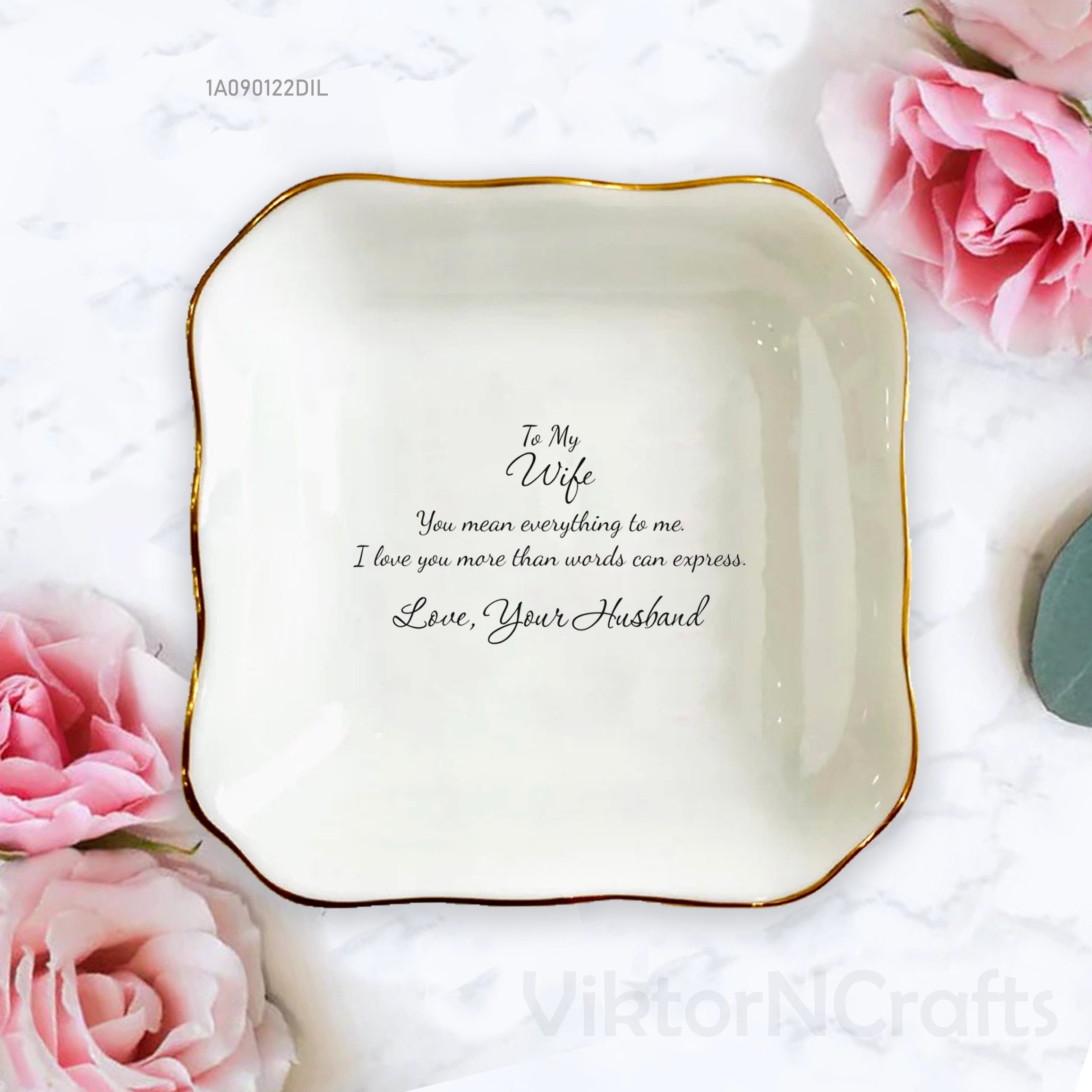 Personalized Jewelry Dish-To My Wife Ring Dish-Anniversary Gifts For Wife-Valentine's Day Gift-Christmas Gift-Birthday Gifts For Wife