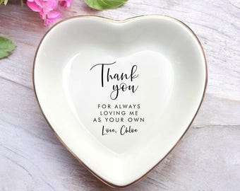 Thank You For Always Loving Me As Your Own-Personalized Mom Jewelry Dish-Mother In Law Wedding Ring Dish-Stepmom Of The Bride-Bonus Mom Gift