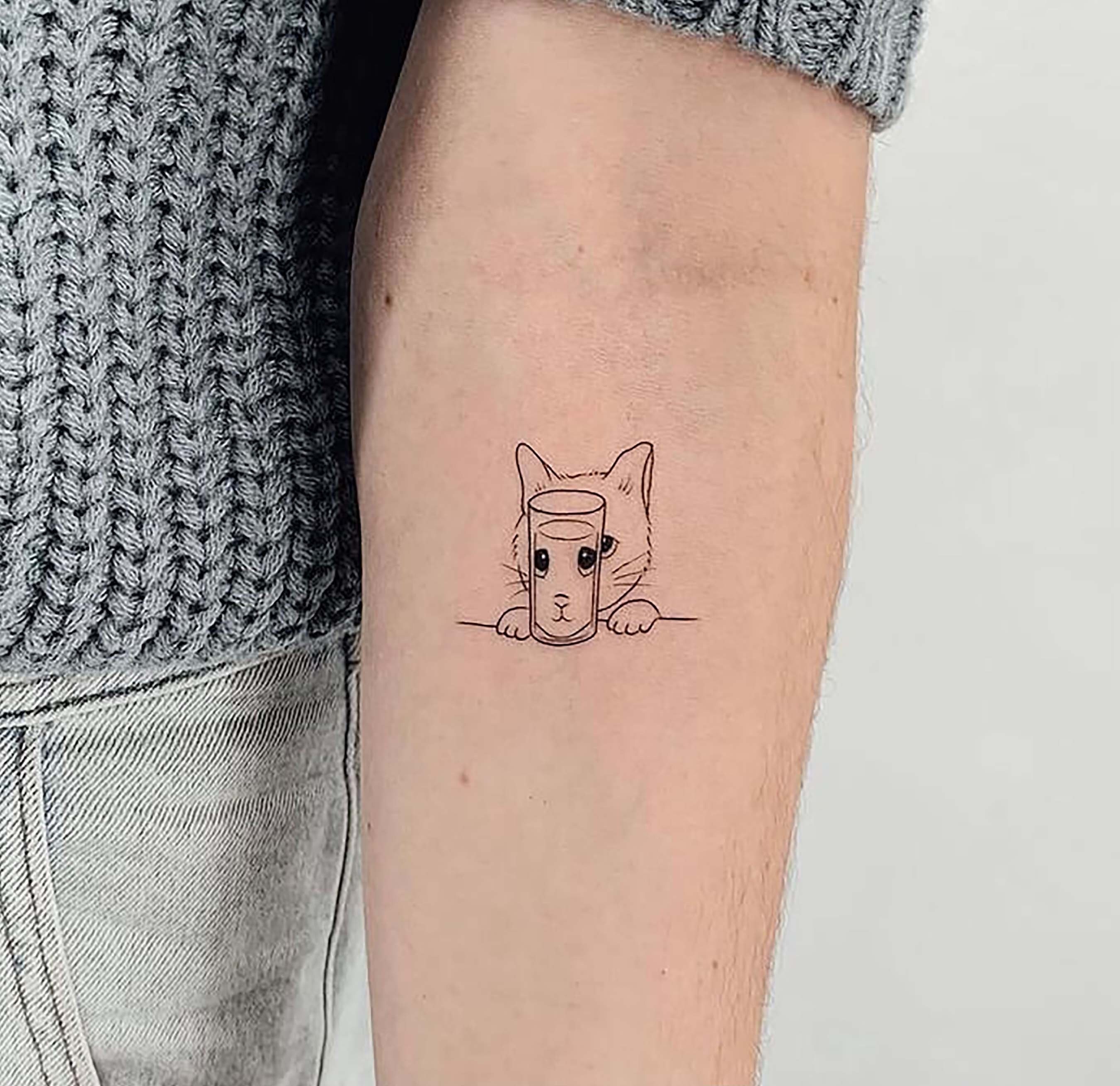 White Cat Tattoo Idea