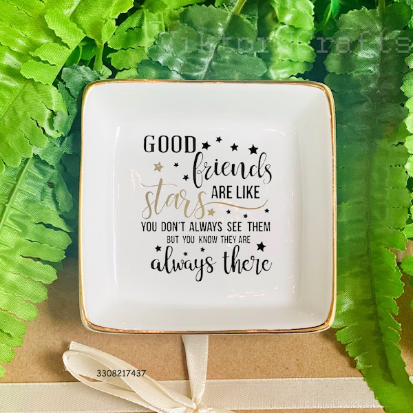 Good Friends Are Like Stars Ring Dish-Personalized Jewelry Dish-Personalized Gift For Best Friend- Friendship Jewelry Storage-Ring Holder