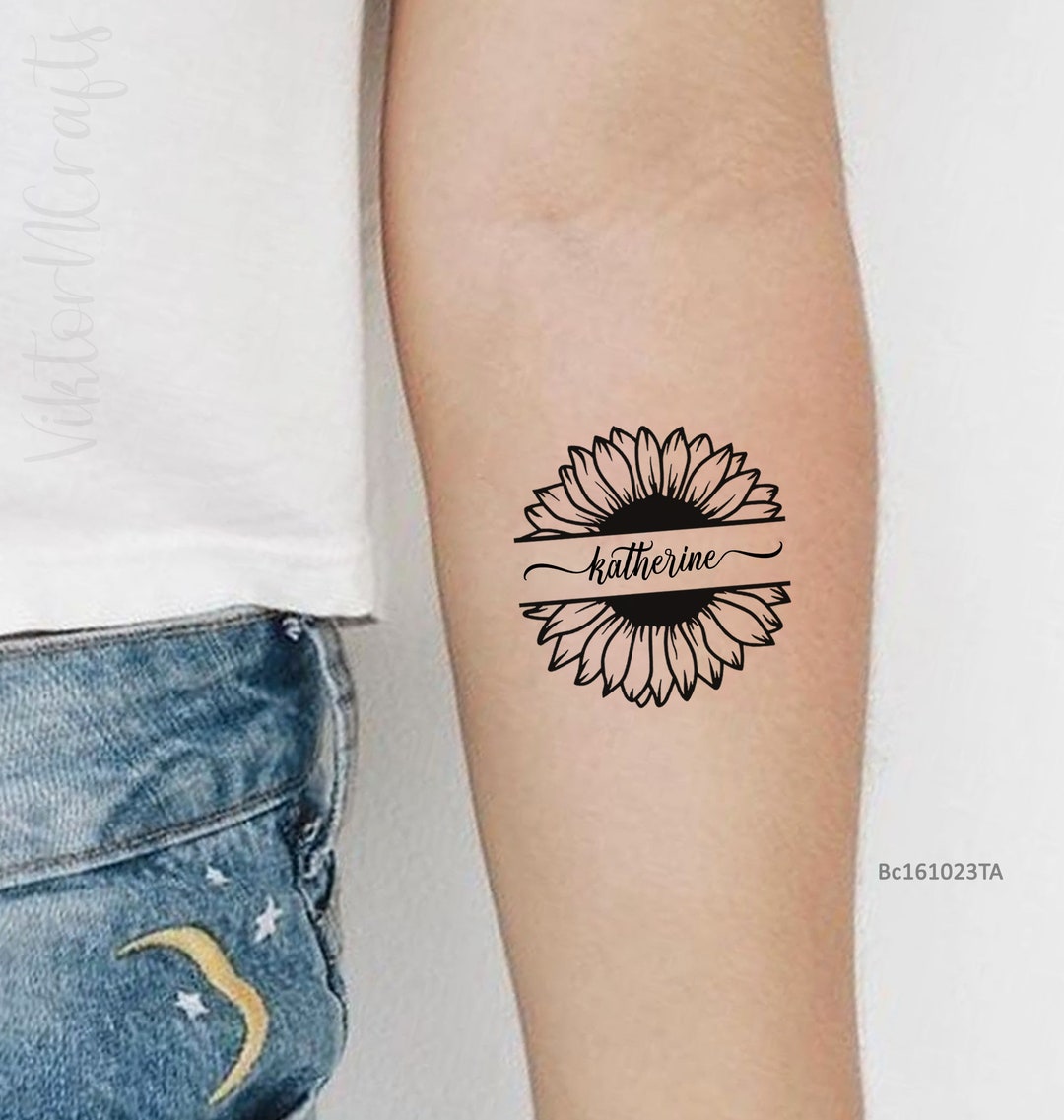 Sunflower and Name Temporary Tattoos Idea-sunflower Tattoo Designs ...