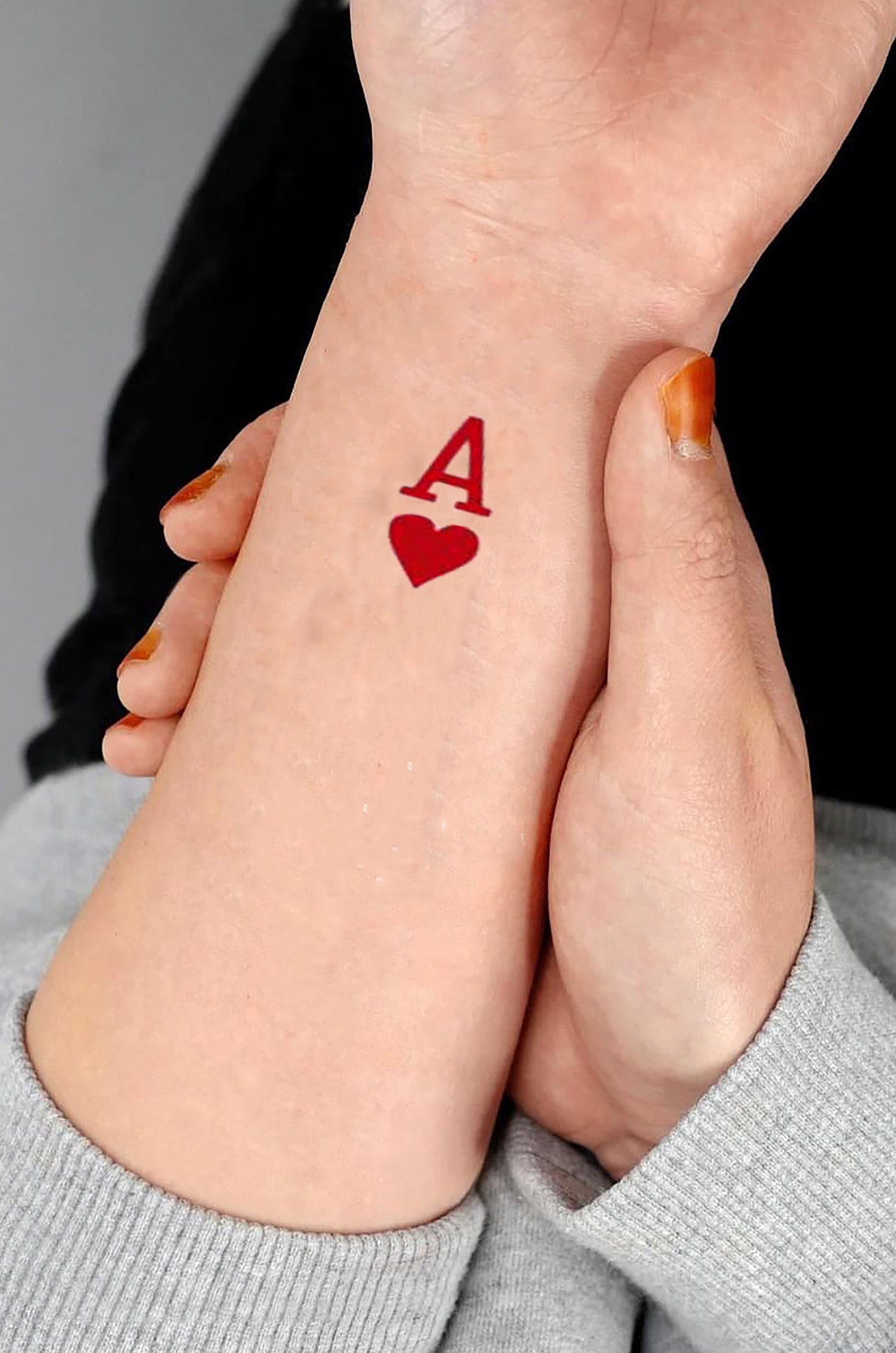 Pack of 3 Tiny Ace of Hearts Color Minimalist Temporary - Etsy Finland